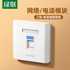 绿联86型网线面板插座盒 双口/单口/四口 NW144 双口1pcs/包